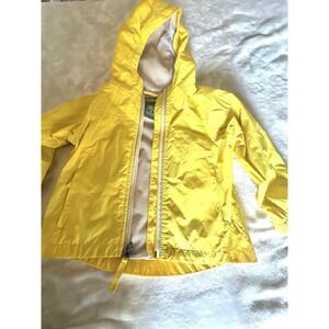 LL Bean Yellow Toddler 3T Rain Jacket with Hood Zip Up and Pockets